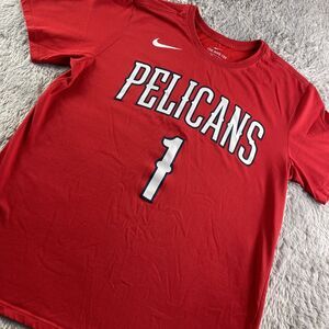 New Orleans Pelicans Zion Williamson Shirt Mens Large Red White Nike Basketball